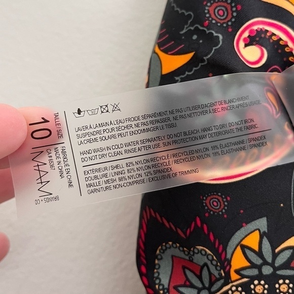 NWT Byron Bay Women's Taylor One Piece Swimsuit in Paisley Black Pink Size 10 - Picture 12 of 12